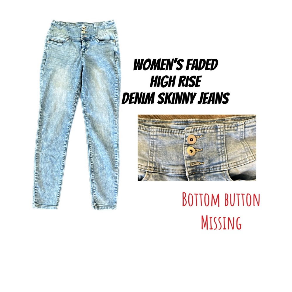 Women's Faded Blue Skinny Jeans